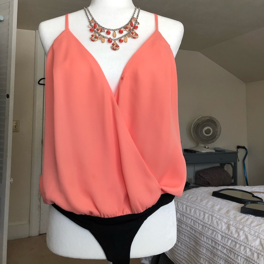 NWOT, Bodysuit with Plunging Neckline and Back size Large